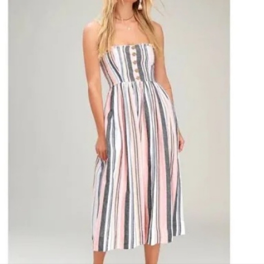 Free People Lilah Striped Boho Midi